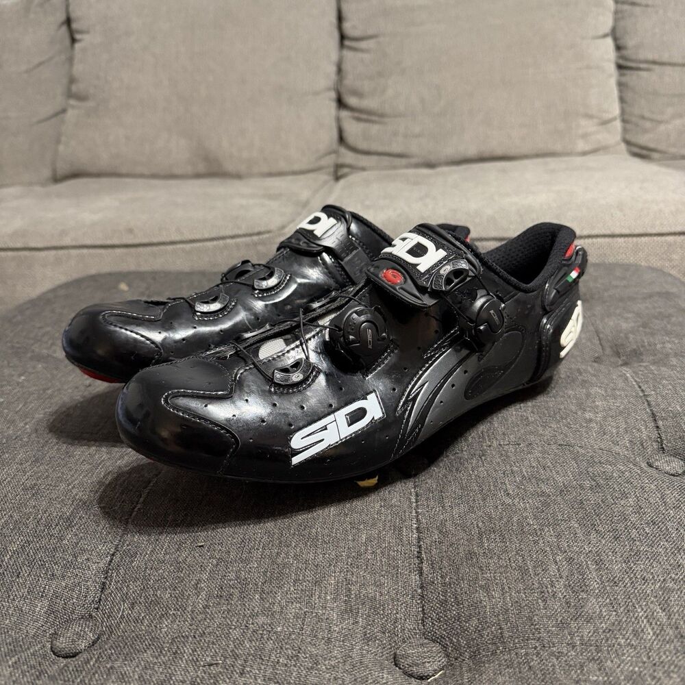 SiDi Wire Carbon Vent - 46 EU / 11.5 US medium - Black road shoes 3-bolt Shumano